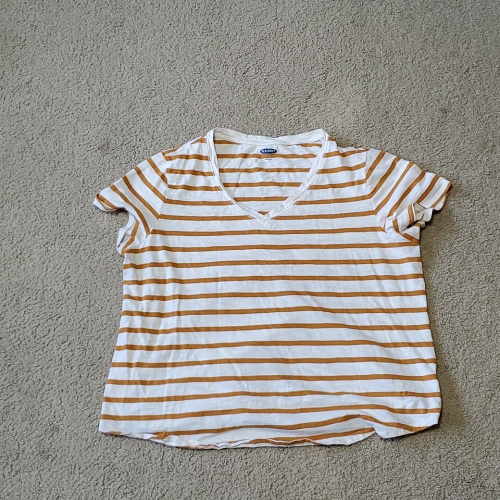 White orange striped shirt